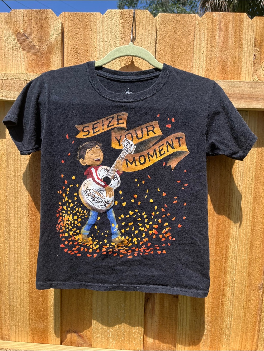 Disney Coco Black Short-Sleeve 'Seize Your Moment' Guitar Graphic Tee